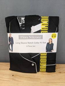 lot 84 image: Flora Nikrooz Long Sleeve Notch Collar 2-Piece PJ Set - Size Medium (8-10) X