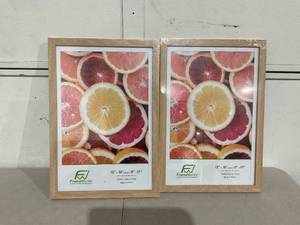lot 112 image: SET OF 2 - FrameWorks Natural Oak Picture Frames - 12x18 Matted to 11x17