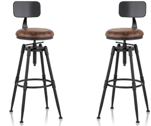 lot 22 image: MSMV 27-35 Inch (Set of 2) Vintage Industrial Bar Stool