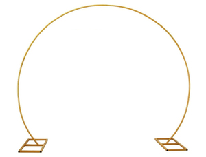 lot 101 image: LANGXUN 9.5ft Metal Circle Balloon Arch - Gold