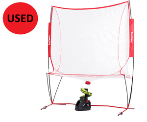 lot 102 image: Furlihong 2 in 1 Tennis Ball & Baseball Training Machine and Net Combo