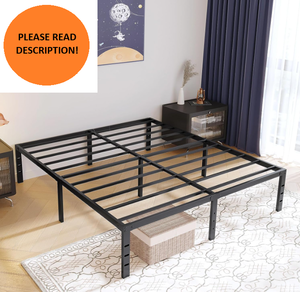 lot 110 image: zizin Queen 14 Inch Metal Platform Bed Frame - Black