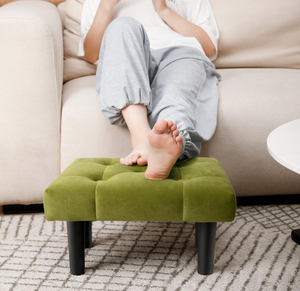 lot 111 image: HOUCHICS Small Footstool Ottoman - Green