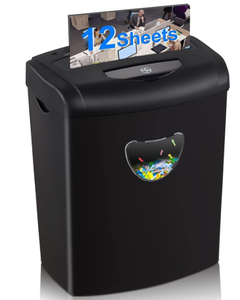 lot 117 image: Woolsche Paper Shredder, 12-Sheet Cross Cut with 5.55-Gallon Basket