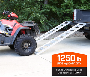 lot 124 image: CARGOSMART Aluminum Straight Fixed Ramp with Treads (2pk) 12 W x 78 L