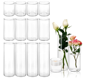 lot 201 image: CUCUMI 15pcs Glass Cylinder Vase Set