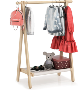 lot 240 image: VOGUSLAND Clothing Rack with Storage Shelf (Natural Beech, 29.5 L x 14.5 W x 40 H)