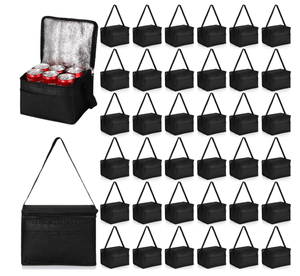 lot 305 image: Amyhill 40 Pcs Insulated Lunch Bags - Black