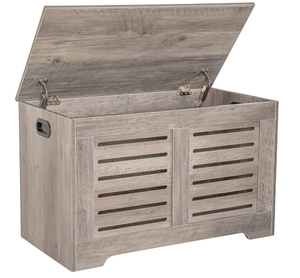 lot 215 image: DINZI LVJ Greige Wooden Storage Chest