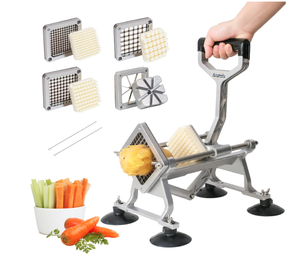 lot 318 image: Anatole Commercial French Fry Cutter with 12 38 14 8-Wedge Stainless Steel Blades Professional Potato Cutter Dicer Manual Vegetable