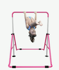 lot 326 image: FBSPORT Gymnastics Bar for Kids, Adjustable Height Gymnastic Horizontal Bars
