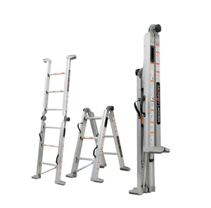 lot 345 image: Murphy Ladder 7 ft. Height 10 ft. Reach Aluminum Fully Compactable Multi-Position Ladder 375 lbs. Load Capacity