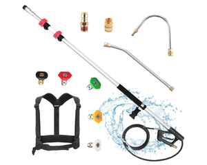 lot 357 image: jOYjOB 20ft Pressure Washer Extension Wand with Gutter Cleaner Telescopic Power Washer Wand Spray Gun Extension Pole Lance