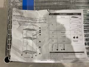 lot 320 image: Devo Chrome Kitchen Rack with Wheels and Hooks