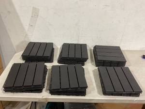 lot 324 image: Treela 31 Pcs Plastic Interlocking Deck Tiles 12 x 12 Inch Patio Deck Tiles Waterproof Outdoor Flooring Composite Decking