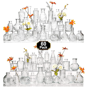 lot 34 image: Arme Glass Bud Vase Set of 60 Pcs