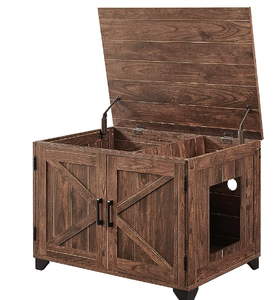 lot 50 image: Flip Top Hidden Cat Washroom Litter Box Enclosure with Divider