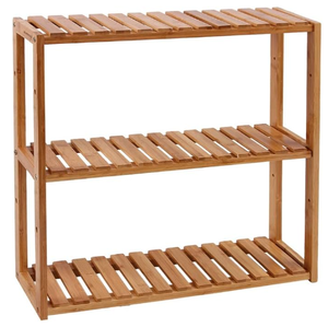 lot 274 image: SONGMICS Bamboo Bathroom Adjustable Shelf