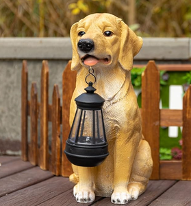 lot 278 image: Garden Dog Statues Outdoor Decor, Solar Light