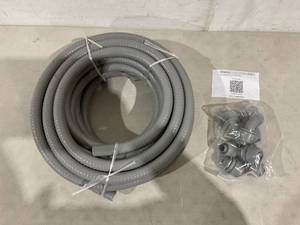 lot 395 image: Neorexon Liquid-Tight Conduit 34 50ft 5 straight and 3 angle fittings