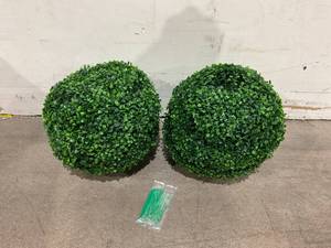 lot 277 image: 2 PCS 15.7 inch 4 Layers Artificial Plant Topiary Ball