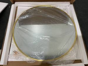 lot 284 image: BEAUTYPEAK 20 Inch Round Mirror, Gold Metal Frame