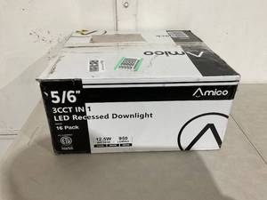 lot 59 image: Amico 16 Pack 6 Inch Ultra-Thin LED Recessed Ceiling Light