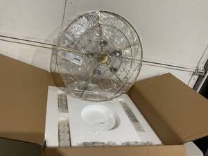 lot 61 image: ALICE HOUSE 24 Dining Room Chandeliers, Brushed Brass Finish