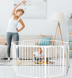 lot 67 image: 190-inch Extra Wide Baby Gate Playpen 8 Panel