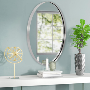 lot 72 image: ANDY STAR Brushed Nickel Bathroom Mirror