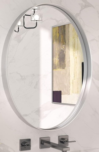 lot 295 image: TETOTE Silver Oval Mirror for Bathroom 22x30