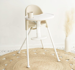 lot 400 image: FUNNY SUPPLY 3-in-1 Cute Folding High Chair Cream Color