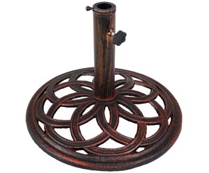 lot 406 image: Sunnydaze Cast Iron Umbrella Base with Celtic Knot Design
