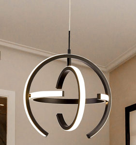 lot 407 image: Kinglong Black Modern LED Chandelier