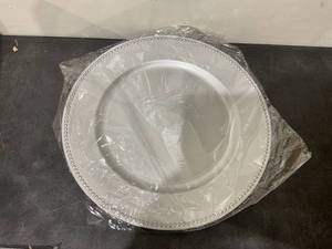 lot 143 image: LOT OF 50 Simply Elegant Beaded Edge Plastic Charger Plate 13 Inch