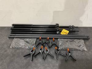 lot 163 image: PHOTOGRAPHY BACKDROP STAND KIT 10FT
