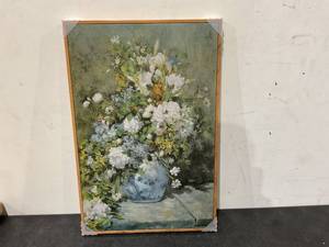 lot 167 image: ARPEOTCY Framed Canvas Print Vintage French Flower Wall 16x24