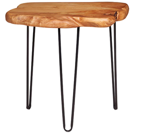 lot 149 image: NXN-HOME Natural Edge Side Table, Live Edge End Table with 3 Hairpin Legs