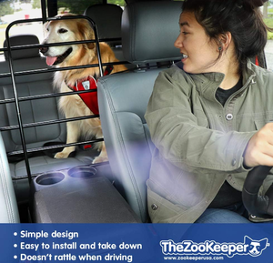 lot 155 image: The ZooKeeper Vehicle Pet Barrier Adjustable Universal for Cars, Trucks, SUVs