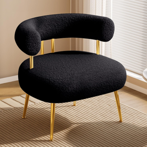 lot 79 image: Dewhut Mid Century Sherpa Boucle Accent Chair