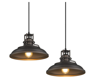 lot 81 image: 2 Packs FEMILA Industrial Pendant Lights Fixture