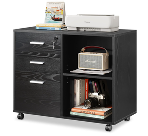 lot 91 image: DEVAISE 3-Drawer Wood File Cabinet with Lock