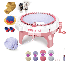 lot 413 image: SENTROSANTRO 48 Needles Knitting Machine with Row Counter and PlainTube Weave Conversion Key, Efficiently DIY Scarf Hat Sock