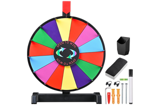 lot 419 image: WinSpin 12 Color Prize Wheel Wall Mounted or Tabletop 14 Slots Heavy Duty