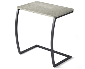 lot 438 image: SRIWATANA Side Table, End Table, Vintage C-Shaped Couch Table for Sofa Laptop Coffee Snack, Light Grey