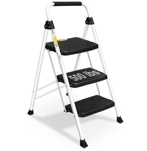 lot 452 image: SocTone 3 Step Ladder, Folding Step Stool for Adults with Handle
