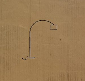 lot 453 image: Silver LED Floor Lamp with White Shade