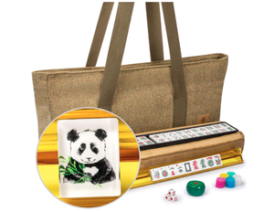 lot 468 image: Yellow Mountain Imports American Mahjong Game Set, Panda - with Earthy Green Soft Case