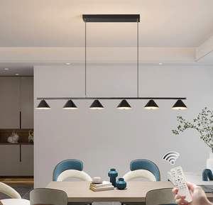lot 471 image: Garwarm 55 Modern LED Pendant, Black Dimmable Industrial Iron Hanging