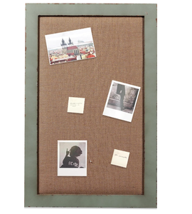 lot 476 image: SOFE Linen Bulletin Board 18 X 29 Inches Wood Frame